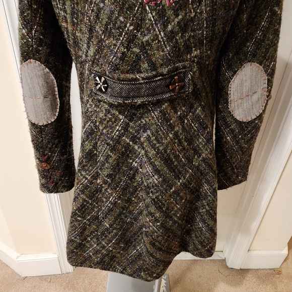 Desigual wool coat size 44 or Large gray/brown with subtle black metallic thread - Picture 12 of 14